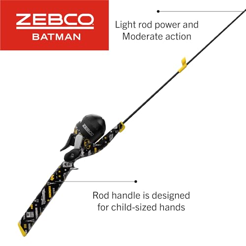Zebco Youth Floating Spincast Reel and Fishing Rod Combo, Pre-Spooled with 6-Pound Cajun Line - color: Black/Yellow/Gray