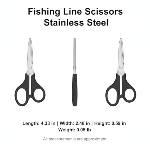 Stainless Steel Fishing Line Scissors - Precision Cutters for Braided, Fluorocarbon & Nylon Lines - Compact Corrosion-Resistant Tackle Tool for Anglers (Silver)