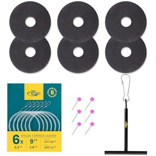 SF Pre-Tied Loop Fly Fishing Tapered Leader Nylon Clear Trout Freshwater Saltwater Bonefish Permit Bass Salmon Steelhead 7.5FT 9FT 10FT 12FT 15FT 0X 1X 2X 3X 4X 5X 6X 7X - size: 9FT-6X, style: Freshwater Knotted/Spools 6-pack
