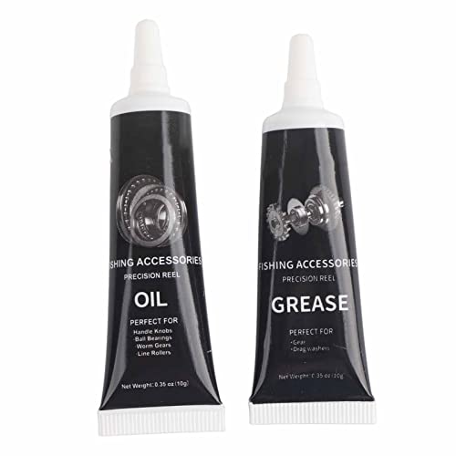 Ejoyous Fishing Reel Oil, 2Pcs Reel Oil Lubricant Grease Maintenance Tool Kit for Bearings Spinning Baitcasting Spincast - color: Black