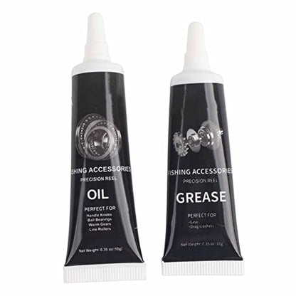 Ejoyous Fishing Reel Oil, 2Pcs Reel Oil Lubricant Grease Maintenance Tool Kit for Bearings Spinning Baitcasting Spincast - color: Black