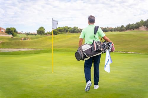 OnlyGolf Funny Microfiber Golf Towel – Large 14" x 20" Clip for Golf Bags Clubs Balls Perfect Golf Gag Gift Enthusiasts Waffle Men Premium Carabiner (White OnlyBack9) - color: White Onlyback9