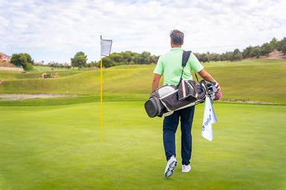 OnlyGolf Funny Microfiber Golf Towel – Large 14" x 20" Clip for Golf Bags Clubs Balls Perfect Golf Gag Gift Enthusiasts Waffle Men Premium Carabiner (White OnlyBack9) - color: White Onlyback9