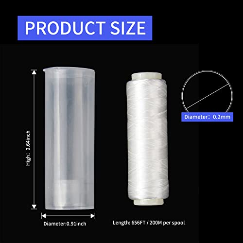 AnglerDream Bait Elastic Thread Sea Fishing Tying Material 0.2mm 656FT Per Spool Stretchy Invisible Sea Fishing Line Keeping Bait On Hook - size: 656FT / spool(5pcs)