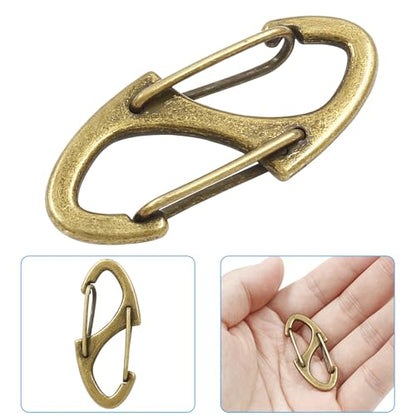 20 Pieces S Spring Snap Hook, Keychain Hook Metal Carabiner Clip, Double Snap Hook for Camping Fishing Hiking Outdoor Sports - style: 1.6"-Brass