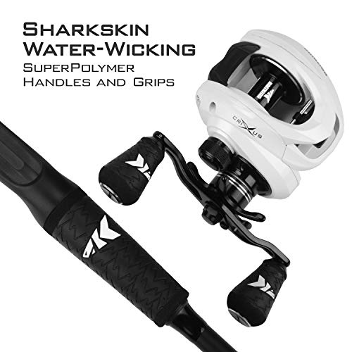 KastKing Crixus Fishing Rod and Reel Combo, High Performance Spinning & Baitcaster Combo, IM6 Graphite 2Pc Blanks, Zirconium Oxide Rings, SuperPolymer Handle, Lightweight Reel with Aluminum Spool - size: Cast-6'6" Med Heavy- Left Handed-2pcs