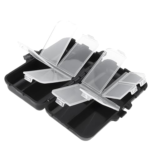 Mini Fishing Tackle Box, Small Fishing Accessories Storage, Double-Layer Lure Accessories Box, 9 Compartments (4.5 x 2.6 x 1.3 inch)