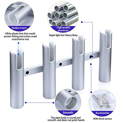 Fishing Rod Holder Aluminum, 3/4 Link Tube， Aluminum3/ 4 Rod Rack, Suit Boats & Yacht
