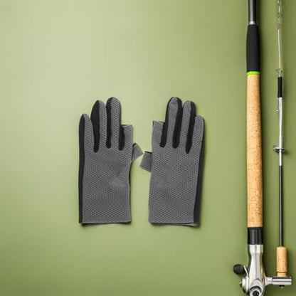 Healeved Fingerless Sun Protection Gloves for Fishing and Cycling Breathable Mesh Outdoor Sports Gloves with Non-Slip Grip for Driving and Hiking