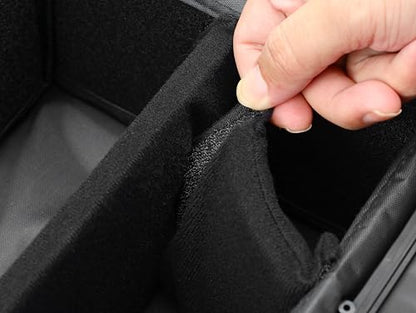 Fishing Reels Storage Case 15 Inches,Heavy Duty Waterproof Fishing Wheel Protective Hard Case, Tackle Collection Holder Box, 9pcs Adjustable Shockproof Dividers (Black with mesh bag) - color: Black with mesh bag