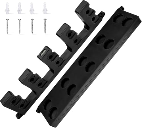 Booms Fishing Rod Holder for Garage: Wall Mount Fishing Pole Holders for Garage | Fishing Rod Rack Holds Up to 10 Rods, Vertical/Horizontal/Ceiling Fishing Pole Racks, WV4 Black - color: Black