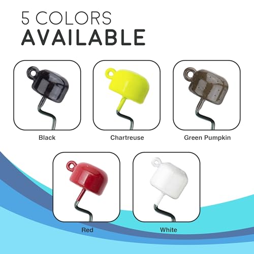 Reaction Tackle Tungsten Mushroom Head Jig Heads, Ned Rig Shroom Jigs for Finesse Bass Fishing, Stand Up Bait with Weedless and EWG Hook Options (5-Pack) - color: Black, size: 1/10 Oz Weedless