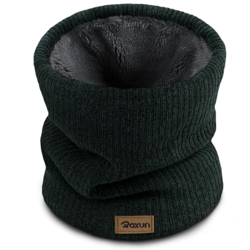 ROXUN Winter Neck Gaiter, Neck Warmer Cover Ski Gaiters for Men/Women | Soft Thick Fleece; Gentle on Skin; Stretchy Fit; Multi-function; Elegant Chic Look; Multi-color Options - color: Ink Green
