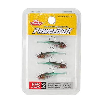 Berkley PowerBait Power Switch Fishing Soft Bait - color: HD Stealth Minnow, size: 1 3/4in - 1/16 oz
