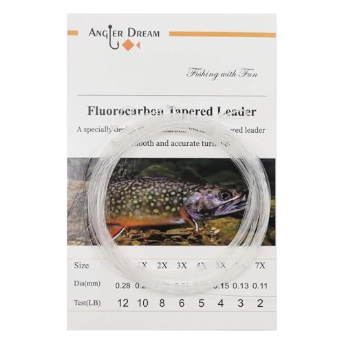 3 Pack Fluorocarbon Fly Leader 9FT 0x/1x/2x/3x/4x/5x/6x/7x Fluorocarbon Tapered Fly Fishing Leader. - size: 2x