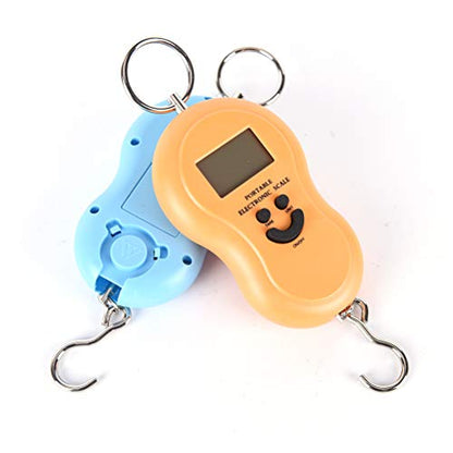 Pocket Portable 50kg/10g LCD Digital Scale Electronic Hand Held Hook Belt Luggage Hanging Scale Backlight Balance Weigting (1pcs Random Color) - color: 1pcs random color