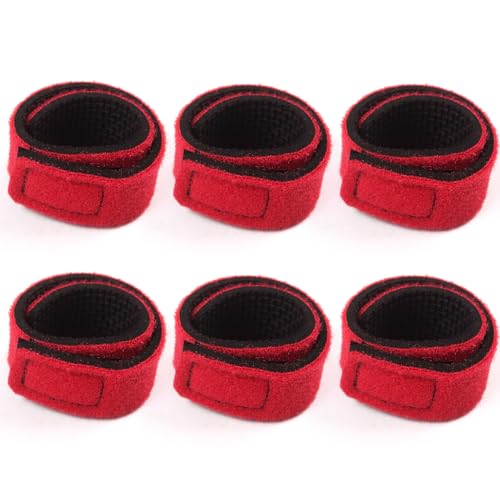 HUIOP 6pcs Fishing Rod Straps Fishing Pole Wrap Band Elastic Fishing Rod Holder Belts - color: Red, size: 6pcs
