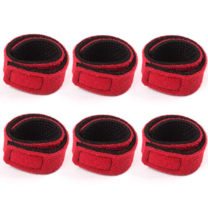 HUIOP 6pcs Fishing Rod Straps Fishing Pole Wrap Band Elastic Fishing Rod Holder Belts - color: Red, size: 6pcs