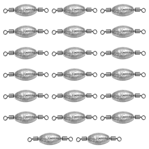 Zorfeter Inline Fishing Weights, Trolling Sinkers Quick Set Up Swivel Weights, Lead Sinkers for Catfishing/Offshore Fishing - size: 15g/0.5oz-20 pcs