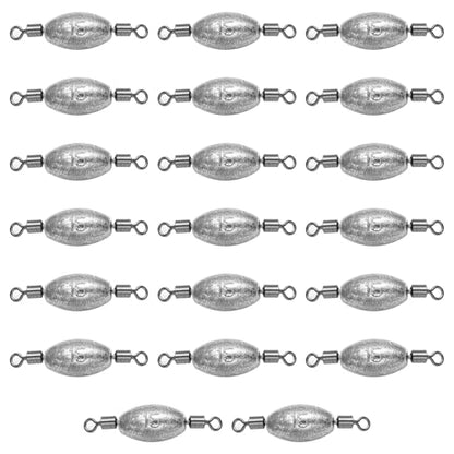 Zorfeter Inline Fishing Weights, Trolling Sinkers Quick Set Up Swivel Weights, Lead Sinkers for Catfishing/Offshore Fishing - size: 15g/0.5oz-20 pcs