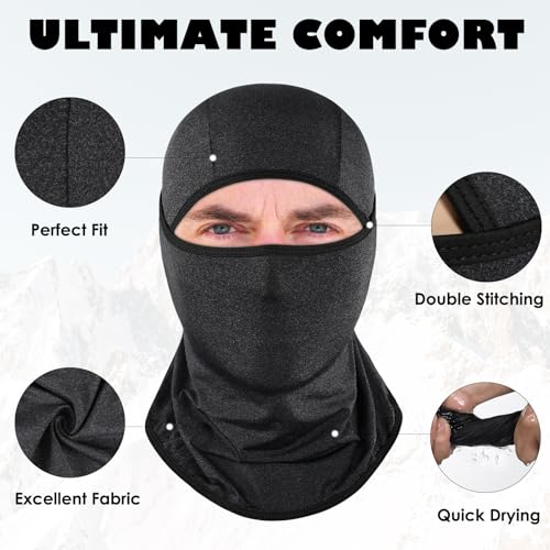 Achiou Ski Mask Balaclava Shiesty, Cooling Ice Silk Motorcycle Face Cover | Ski Mask for Men/Women,Breathable Face Mask,Thin Summer Balaclava,Versatile Use for Skiing Moto,UV Protection,Helmet Friendly - color: Hemp Black