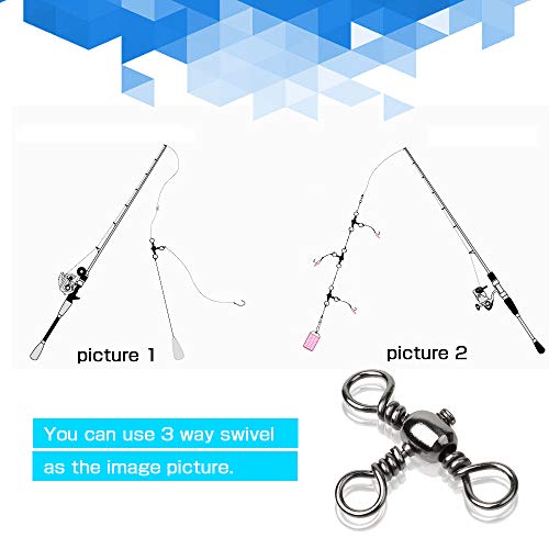 AMYSPORTS Stainless 3way Swivel Fishing crossline swivels 3 Way rigs Saltwater Freshwater Drifting trolling Fishing Tackle Connector for Spoons Minnow baits - size: Size2 (101lb) 25 pcs
