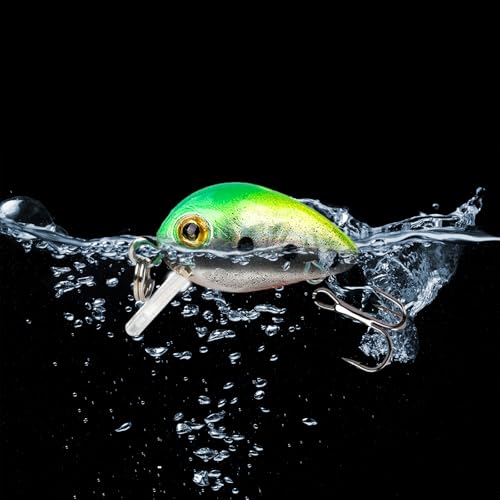 Square Bill Micro Crankbaits Bass Fishing Lures 10pcs FS/YE-13 | Sinking Lures,with Rattle Beads Lipless Jerkbaits,for Bass Trout Walleye,1.18in/0.06oz