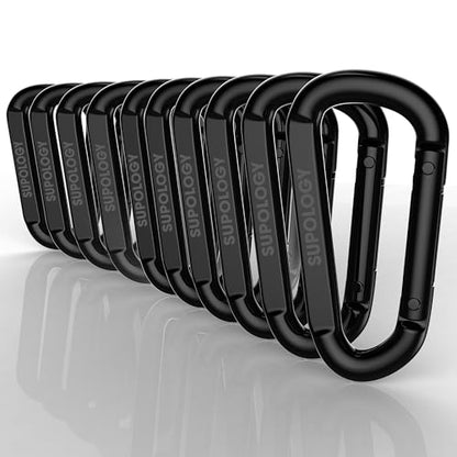 Heavy Duty Carabiner Clip, Steel Carabiners 1100lbs 3" D Shaped Spring Hook Small Clips for Hammocks, Hiking, Keychains, Outdoors and Gym, Dog Leash and Key Ring - style: 10PCS 3'' Clips