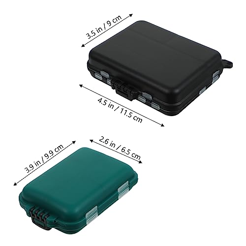 Kisangel 2pcs Portable Fishing Gear Boxes Lure Storage Organized Tackle Storage for Outdoor Activities