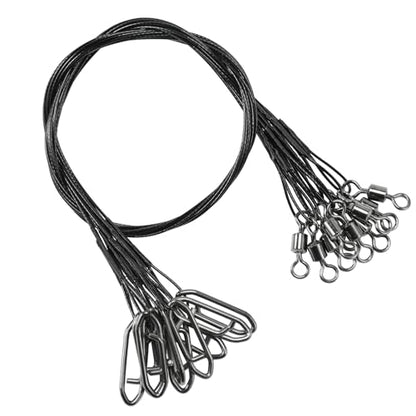 AMYSPORTS Steel Rigs Fishing Leaders Wire Stainless Lures Fishing Leader Heavy High Strength Wire Leaders Saltwater Black Nickel - size: #1 (5.9in-20lb) 50pcs