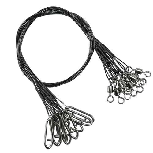 AMYSPORTS Steel Rigs Fishing Leaders Wire Stainless Lures Fishing Leader Heavy High Strength Wire Leaders Saltwater Black Nickel - size: #4 (11.8in-50lb) 30pcs