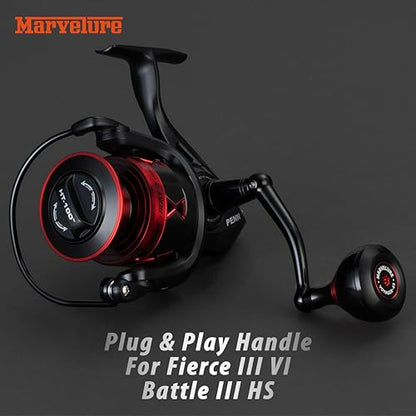 Foldable Power Handle for Penn Fierce III IV, Battle III HS Spinning Reel Replacement Handle (Not for Fierce Live Liner) - size: For Fierce/Battle HS 1000-4000 (Voyager Version)