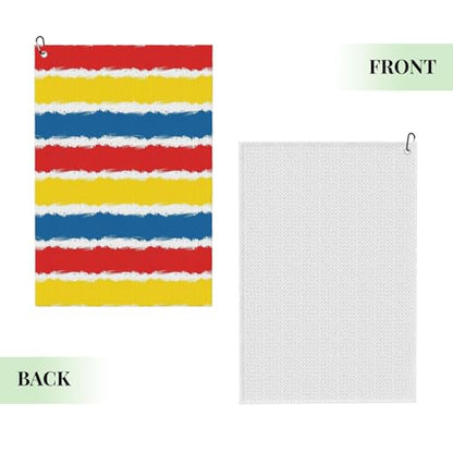 Supdreamc 24x16 Inch Golf Sports Towel with Metal Clip, Colombia Flag Design, Microfiber Super Absorbent Fast Drying for Course Play & Fitness Activities - color: Style (109)