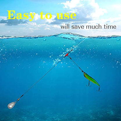 YOTO Fishing Leaders,Stainless Steel Tackle Rig with Tackle Lure Swivels Snaps, Saltwater rig Wire Leader Fishing Leader Wire Bottom rigs for Saltwater - color: Black Fishing Leaders, style: 1arm-24pcs