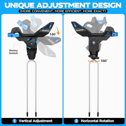 PLUSINNO 1/2/4 Pack Fishing Rod Holder for Ground, Upgraded Rod Holders for Bank Fishing, 360 Degree Adjustable Fishing Rod Holder Equipment, Fishing Gear, Fishing Gifts for Men. - style: Rod Holder-4 Pack