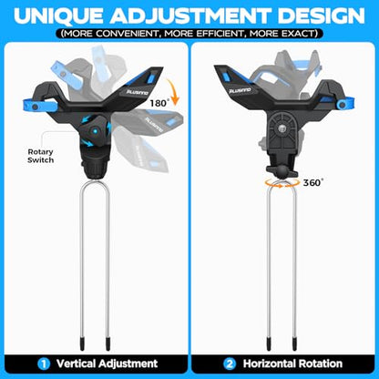 PLUSINNO 1/2/4 Pack Fishing Rod Holder for Ground, Upgraded Rod Holders for Bank Fishing, 360 Degree Adjustable Fishing Rod Holder Equipment, Fishing Gear, Fishing Gifts for Men. - style: Rod Holder-4 Pack