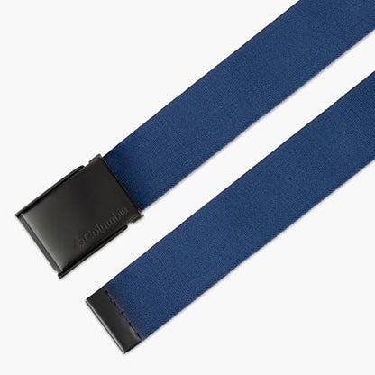 Columbia Men's Military Plaque Buckle Fabric Belt- One Size 42" Length - Everyday and Outdoor Wear - color: Navy Stretch Strap