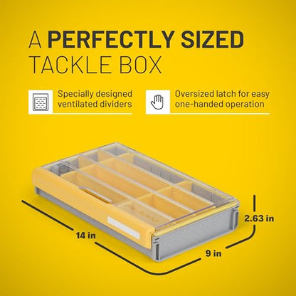 Plano Edge Flex 3700M Tackle Storage | Premium Tackle Organization with Rust Prevention | Includes 38 Flex dividers, yellow/gray - style: 3700 Flex