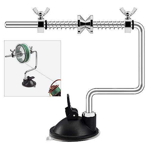 Fishing Line Spooler Portable Fishing Reel Spooler Adjustable Stable Fishing Line Winder Spooler Machine with Clamp Suction Cup Base Spooling Station System for Spinning Casting Reels - color: Style C-With Suction Cup