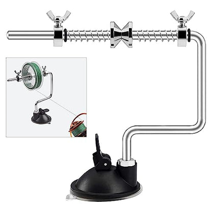 Fishing Line Spooler Portable Fishing Reel Spooler Adjustable Stable Fishing Line Winder Spooler Machine with Clamp Suction Cup Base Spooling Station System for Spinning Casting Reels - color: Style C-With Suction Cup