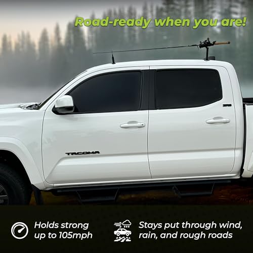SnapMount M - Magnetic Fishing Rod Holder for Car – Fishing Pole Roof Rack for SUV, Cars, Truck Beds with Strong Magnets – Easy Install, Highway Tested, Weather Resistant – Fly Rod Holder for Car