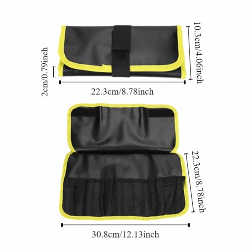 Water proof PVC Fishing Lure Bag - Expandable Tackle Storage Case for Soft Baits & Jigs, Portable Gear Organizer, 12.13x8.78in(Yellow)