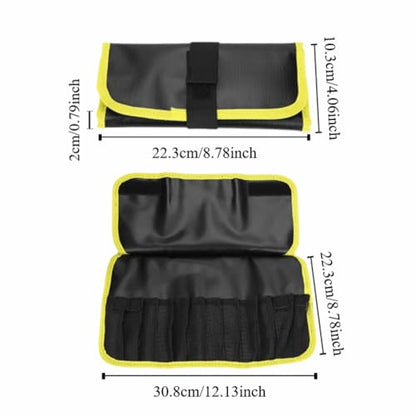 Water proof PVC Fishing Lure Bag - Expandable Tackle Storage Case for Soft Baits & Jigs, Portable Gear Organizer, 12.13x8.78in(Yellow)