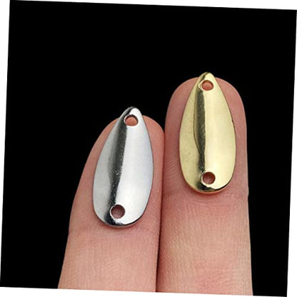 KOMBIUDA 20pcs Metal Fishing Lure Blades Portable DIY Fishing Bait Accessories Reusable Lightweight Lure for Gold