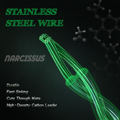 Fishing Wire Leaders 60PCS - 7in/9in/12in Stainless Steel Leaders with Swivels & Snaps for Bass, Pike, Catfish, Carp, Walleye - Saltwater & Freshwater Fishing Gear ﻿ - color: Green