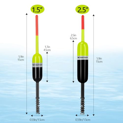 THKFISH Fishing Bobbers Fishing Floats and Bobbers Slip Bobbers for Fishing Balsa Floats Crappie Fishing Bobbers Fixed Bobber (1.5"X0.59"X5.4") (2.5"X0.59"X5.4") - color: 2.5"X0.59"X5.4"-10pcs