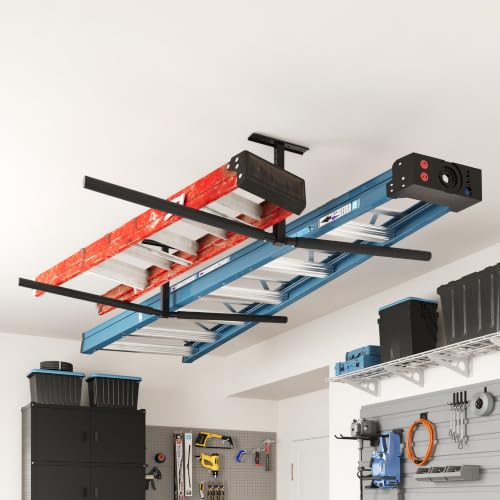 FLEXIMOUNTS Double Arm Adjustable Overhead Ladder Rack, 71.5" Arms | Heavy-Duty Steel, 90 Lbs Per Arm, 180 Lbs Total Capacity, Ideal For Ladders, Kayaks, Surfboards And Tools - size: Double