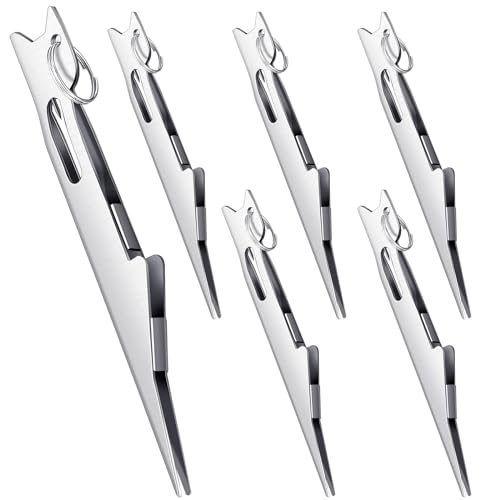 Gisafai 6 Pcs Fishing Line Knot Tyer Tying Tool Quick Tie Nail Knot Tying Tool Fly Fishing Angler Accessories Fly Equipment for Hooks Lures Lines Men - color: Silver