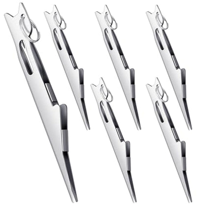 Gisafai 6 Pcs Fishing Line Knot Tyer Tying Tool Quick Tie Nail Knot Tying Tool Fly Fishing Angler Accessories Fly Equipment for Hooks Lures Lines Men - color: Silver