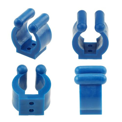 24 PCS Fishing Rod Clips, Wall Mount Fishing Pole Holder Clips for 0.66" to 0.95" Poles, Pool Cue Holder Storage Rack Replacement (Blue) - color: Blue